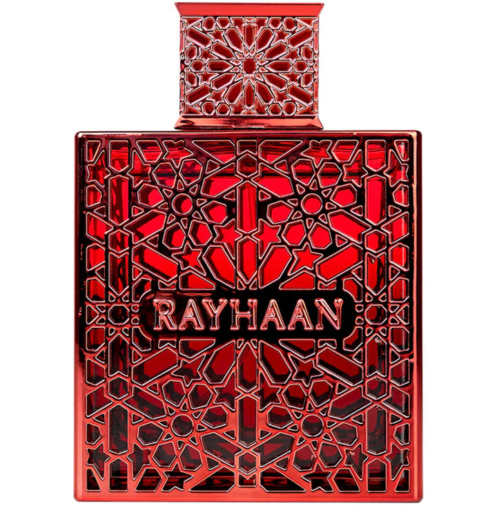 Decantador Crimson Centaurus de Rayhaan con diseño elegante y acabado en cristal transparente.
