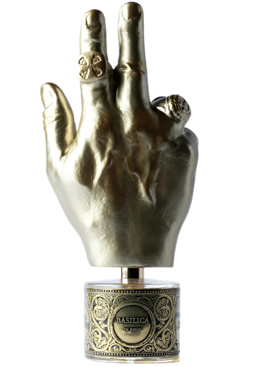 Decantador de vino Filippo Sorcinelli con imagen de la Basílica de Asís, elegante y decorativo para servir vino con estilo.