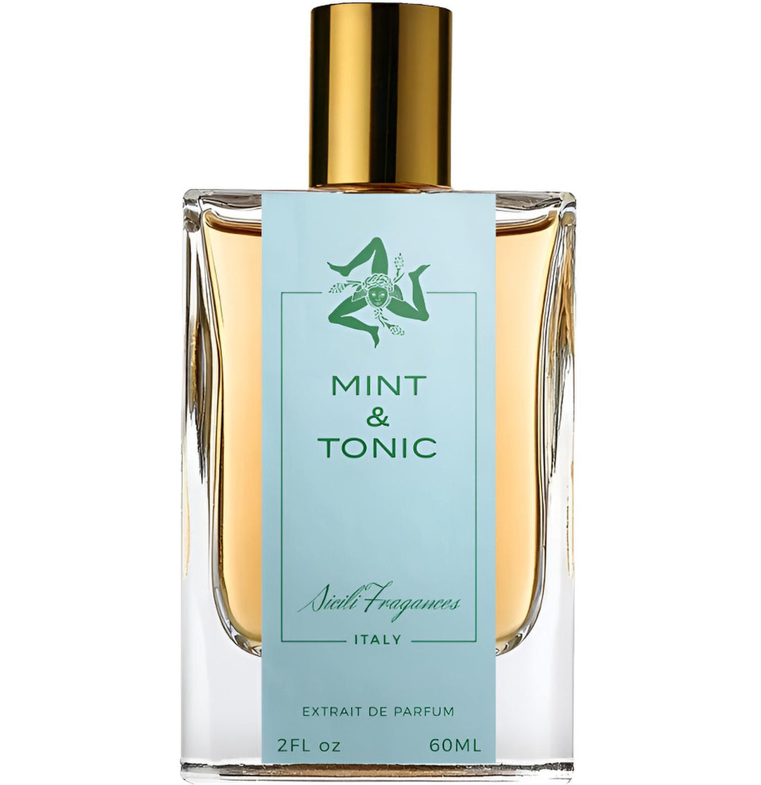 Decant de MINT & TONIC de SICILI FRAGRANCES, frascos elegante con diseño moderno y detalles en cristal transparente.