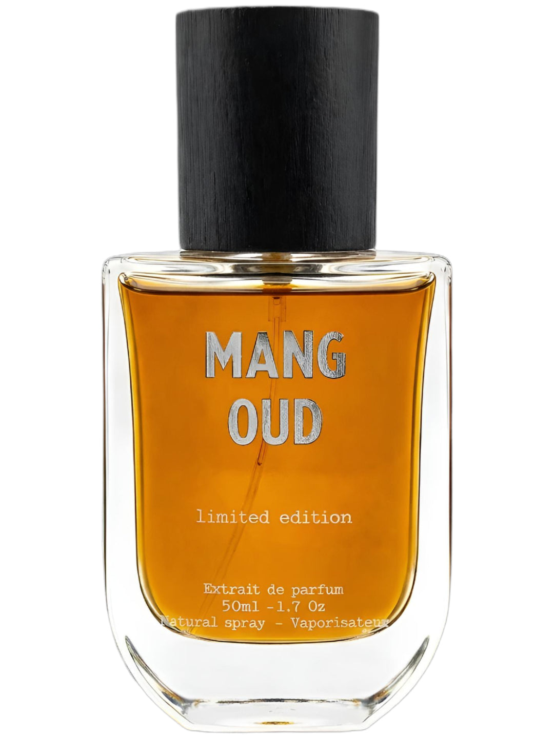 Decant de MANG-OUD de la marca THE LAB, frasco oscuro de perfume exótico y elegante con diseño sofisticado.