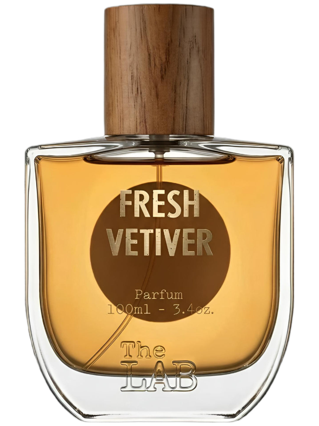 Decant de FRESH VETIVER de THE LAB, frasco oscuro con aroma fresco de vetiver en vidrio oscuro.