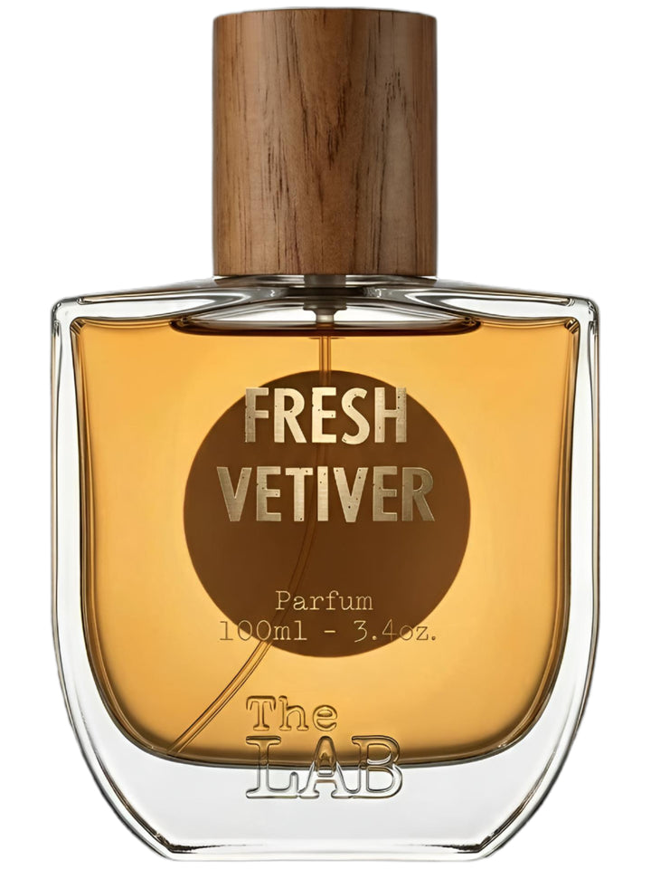 Decant de FRESH VETIVER de THE LAB, frasco oscuro con aroma fresco de vetiver en vidrio oscuro.