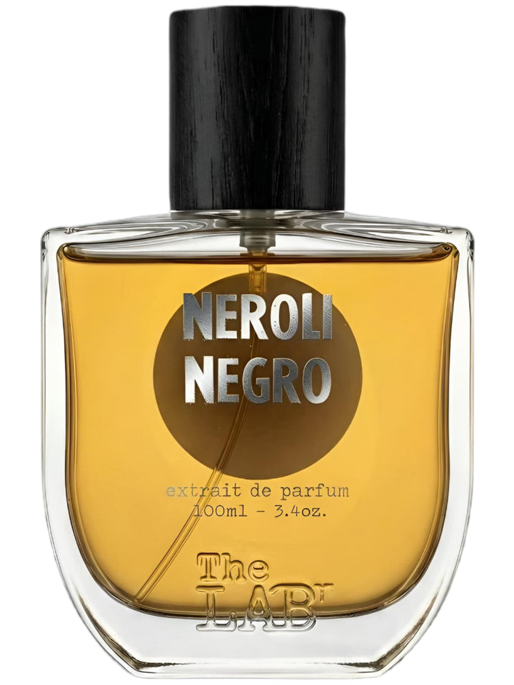 Decant de NEROLI NEGRO de THE LAB, frasco oscuro de perfume con diseño elegante y etiquetas en tonos oscuros.