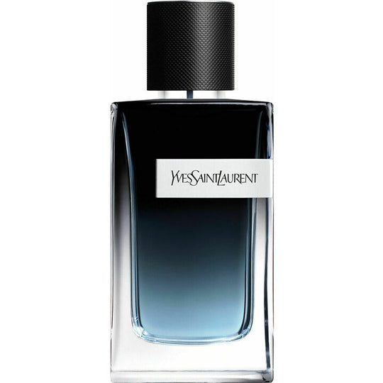 Decant de perfume Y EDP de Yves Saint Laurent, botella elegante con líquido aromático en un frasco transparente.